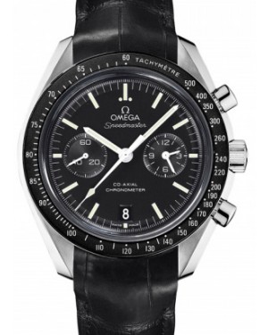 Omega Speedmaster Two Counters Chronograph 44.25mm Stainless Steel Black Dial Leather 311.33.44.51.01.001 - BRAND NEW