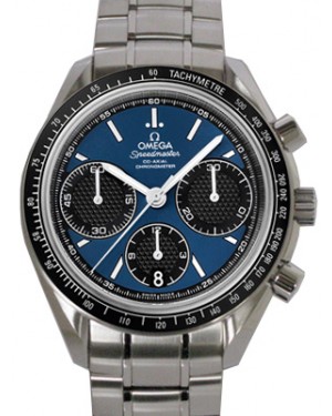 Omega 326.30.40.50.03.001 Speedmaster Racing Co-Axial Chronograph 40mm Blue Index Stainless Steel BRAND NEW