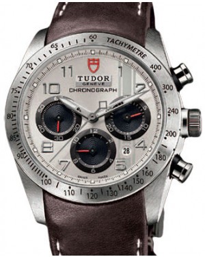 Tudor Fastrider Chronograph 42000 Silver Arabic Stainless Steel & Leather 42mm BRAND NEW