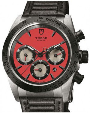 Tudor Fastrider Chronograph 42010N-Red Red Index Stainless Steel & Leather 42mm BRAND NEW