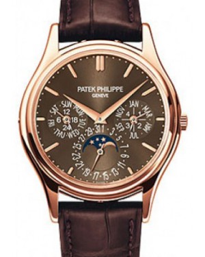Patek Philippe Grand Complications Day-Date Annual Calendar Moon Phase Brown Dial Rose Gold Leather 37.2mm 5140R-001 - BRAND NEW