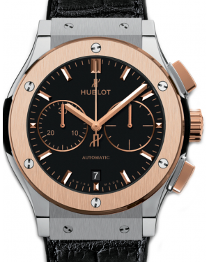 Hublot Classic Fusion Chronograph Titanium King Gold 45mm Black Dial Rubber and Alligator Leather Straps 521.NO.1181.LR - BRAND NEW