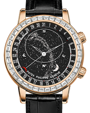 Patek Philippe Grand Complications Celestial Moon Age Rose Gold Black Sky Chart Dial 44mm Diamond Bezel 6104R-001 - BRAND NEW
