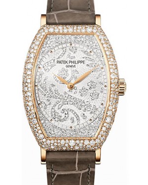 Patek Philippe Gondolo Ladies Guilloched Rose Gold Diamond Pave 7099R-001 - BRAND NEW