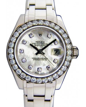 Rolex Datejust Pearlmaster 29 80299-WHTDDP White Mother of Pearl Diamond Dial Bezel White Gold - BRAND NEW