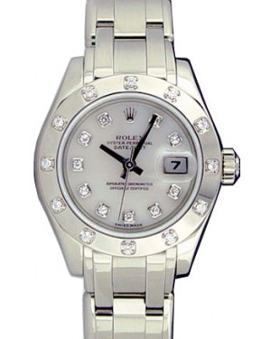 Rolex Datejust Pearlmaster 29 80319 White Diamond Set White Gold President - BRAND NEW