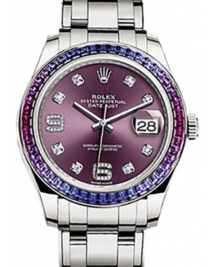 Rolex Pearlmaster 39 86349SAFUBL Red Grape Diamond Set with Sapphires White Gold BRAND NEW