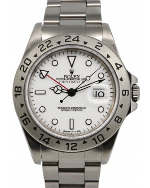 Rolex Explorer II Stainless Steel White 40mm Dial GMT Date Oyster GMT Date 16570 - PREOWNED