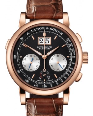 A Lange Sohne Saxonia Datograph Up/Down Pink Gold 41mm Black Dial 405.031