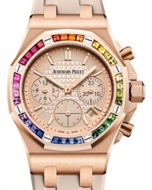Audemars Piguet Offshore Chronograph 37mm Rose Gold Pink Dial Rainbow 26236OR.YY.D085CA.01