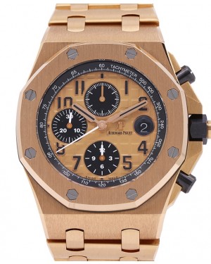 Audemars Piguet Royal Oak Offshore "Brick" Champagne 42mm Rose Gold 26470OR.OO.1000OR.01 - PRE-OWNED