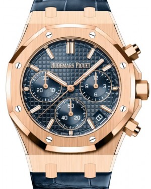 Audemars Piguet Royal Oak Chronograph "50th Anniversary" 41mm Rose Gold Blue Dial Leather Strap 26240OR.OO.D315CR.01 - BRAND NEW