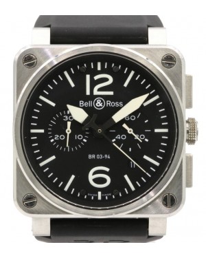 Bell & Ross BR 03-94 Stainless Steel Black Arabic / Index Dial & Rubber Bracelet - PRE-OWNED