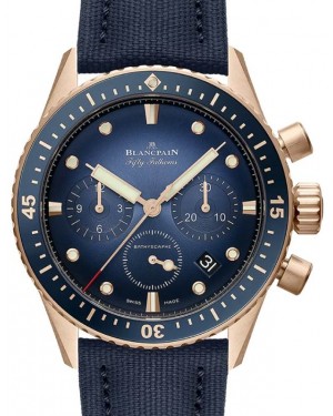 Blancpain Bathyscaphe Chronographe Flyback Red Rose Gold 43mm Leather Strap 5200 3640 O52A - BRAND NEW