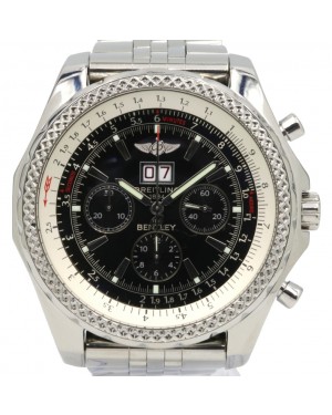 Breitling Bentley 6.75 A44362 Men's 48mm Black Index Chronograph Stainless Steel - PRE-OWNED