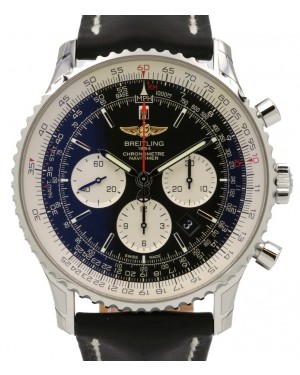 Breitling Navitimer 01 AB01272l1BD09442X Black Index Stainless Steel Leather Chronograph 46mm - BRAND NEW