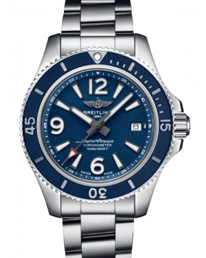 Breitling Superocean Automatic 42 Stainless Steel 42mm Blue Dial Steel Bracelet A17366D81C1A1 - BRAND NEW
