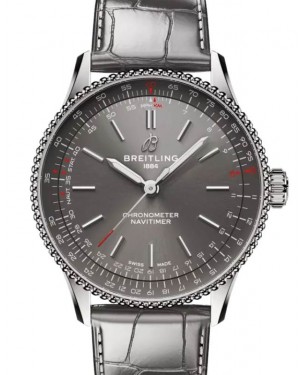 Breitling Navitimer Automatic 36 Stainless Steel Anthracite Dark Grey Dial Leather Strap A17327381B1P1