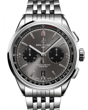 Breitling Premier B01 Chronograph 42 Stainless Steel Anthracite Grey Dial AB0118221B1A1 - BRAND NEW