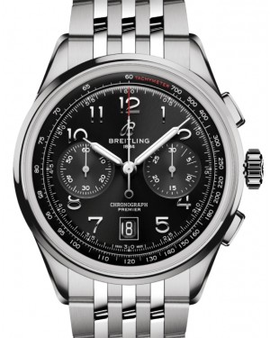 Breitling Premier B01 Chronograph 42 Stainless Steel Black Dial AB0145221B1A1 - BRAND NEW