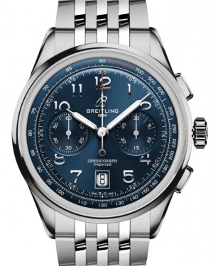 Breitling Premier B01 Chronograph 42 Stainless Steel Blue Dial AB0145171C1A1 - BRAND NEW