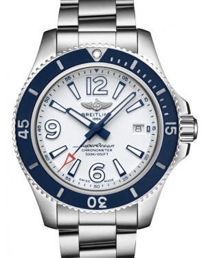Breitling Superocean Automatic 42 Stainless Steel White Dial Bracelet A17366D81A1A1 - BRAND NEW