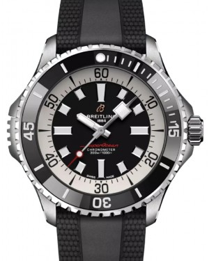 Breitling Superocean Automatic 46 Stainless Steel Black Dial Rubber Strap A17378211B1S1