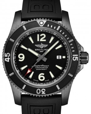 Breitling Superocean Automatic 46 Stainless Steel Black Dial Rubber Strap M17368B71IB1S1
