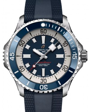 Breitling Superocean Automatic 46 Stainless Steel Blue Dial Rubber Strap A17378E71C1S1