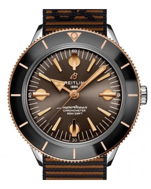 Breitling Superocean Heritage '57 Outerknown Limited Edition Stainless Steel Red Gold 42mm Brown Dial ECONYL Yarn Strap U103701A1Q1W1 - BRAND NEW