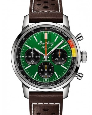 Breitling Top Time B01 Ford Mustang Stainless Steel Green Dial AB01762A1L1X1