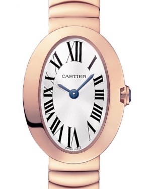 Cartier Baignoire Ladies Watch Quartz Mini Rose Gold Silver Dial Rose Gold Bracelet W8000015 - BRAND NEW