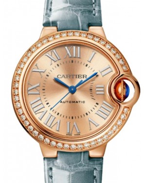 Cartier Ballon Bleu de Cartier 33mm Rose Gold/Diamonds Leather Strap WJBB0076 - BRAND NEW