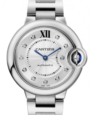 Cartier Ballon de Cartier Steel 33mm Silver Diamond Dial W4BB0021
