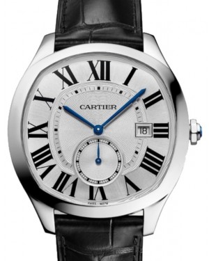 Cartier Drive de Cartier Men's Watch Large Automatic Stainless Steel Silver Dial Alligator Leather Strap WSNM0015 - BRAND NEW