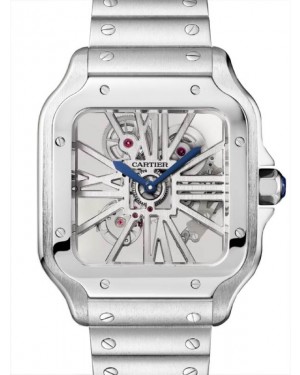 Cartier Santos de Cartier Large Stainless Steel Skeleton Dial WHSA0015 - BRAND NEW