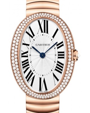 Cartier Baignoire Women's Watch Large Manual Winding Rose Gold Diamonds Silver Dial Rose Gold Bracelet WB520003 - BRAND NEW
