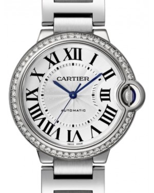 Cartier Ballon Bleu de Cartier Steel Diamond Bezel 36mm Silver Dial W4BB0024