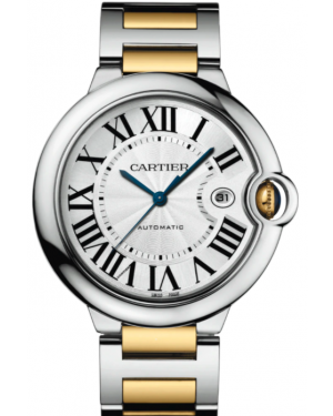 Cartier Ballon Bleu De Cartier Yellow Gold/Steel Large Silver 42mm Dial Bracelet Automatic W2BB0022 - BRAND NEW 