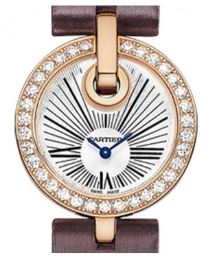 Cartier Captive De Cartier Women's Watch Quartz Rose Gold Diamonds 27mm Silver Dial Satin Leather Strap WG600007 - BRAND NEW