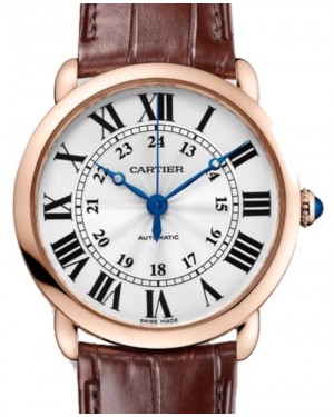 Cartier Ronde Louis Cartier Automatic Rose Gold 36mm Silver Dial Alligator Leather Strap WGRN0006 - BRAND NEW