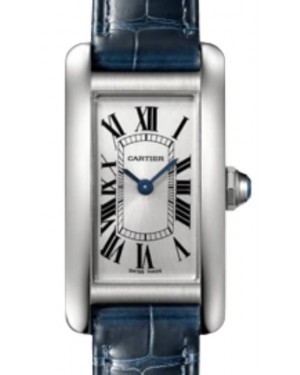 Cartier Tank Américaine Ladies Watch Small Quartz Stainless Steel Silver Dial Leather Strap WSTA0043 - BRAND NEW
