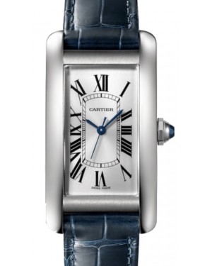 Cartier Tank Americaine Medium Automatic Stainless Steel Silver Dial Alligator Leather Strap WSTA0044 - BRAND NEW
