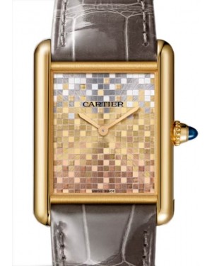 Cartier Tank Louis Cartier Large Manual Winding Yellow Gold Three-Gold Dial Leather Strap WGTA0175 - BRAND NEW