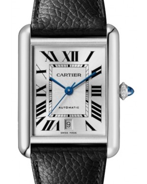 Cartier Tank Must Extra Large Automatic Stainless Steel Silver Dial Leather Strap WSTA0040 - BRAND NEW