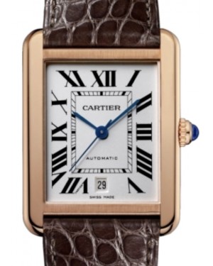 Cartier Tank Solo Men's Watch Extra Large Automatic Rose Gold White Dial Alligator Leather Strap W5200026 - BRAND NEW
