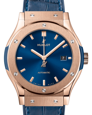 Hublot Classic Fusion King Gold Blue 42mm Dial Rubber Leather Strap Automatic 542.OX.7180.LR - BRAND NEW