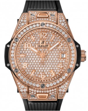 Hublot Big Bang 3-Hands One Click King Gold Full Pave 39mm 465.OX.9010.RX.1604 - BRAND NEW