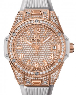 Hublot Big Bang 3-Hands One Click King Gold White Full Pave 39mm 465.OE.9010.RW.1604 - BRAND NEW
