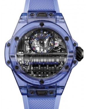 Hublot Big Bang Complications MP-11 Power Reserve 14 Days Blue Sapphire Limited Edition 45mm Blue Sapphire Crystal Skeleton Sapphire Crystal Dial Rubber Strap 911.JL.0119.RX - BRAND NEW